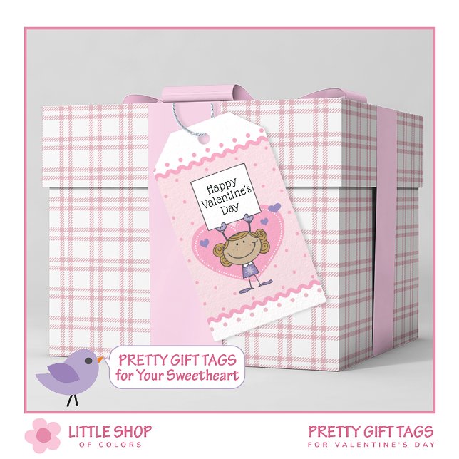 Étiquettes-cadeau Joyeux message personnalisable de la Journée des V (Créateur téléchargé)