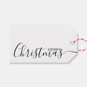 Étiquettes-cadeau Joyeux minimaliste noir de Noël