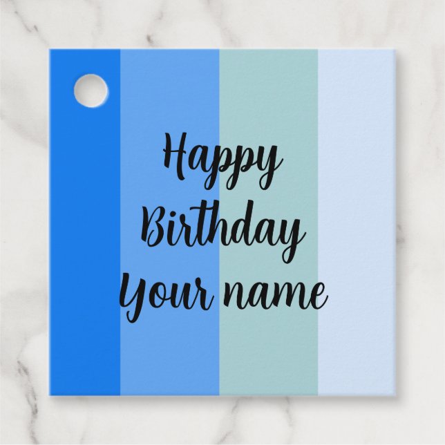 Étiquettes Cadeau Joyeux Modèle du nom d'anniversaire (Devant)
