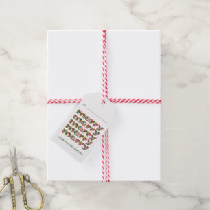 Étiquettes-cadeau Joyeux Noël à carreaux rouges et verts personnalis