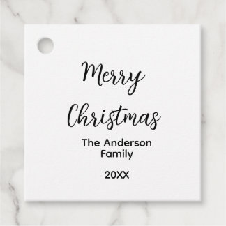 Étiquettes Cadeau Joyeux Noël ajoutez le nom de famille année texte
