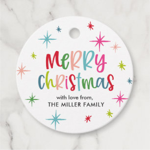 Étiquettes Cadeau Joyeux Noël Amusant Et Festif Fête Colorée