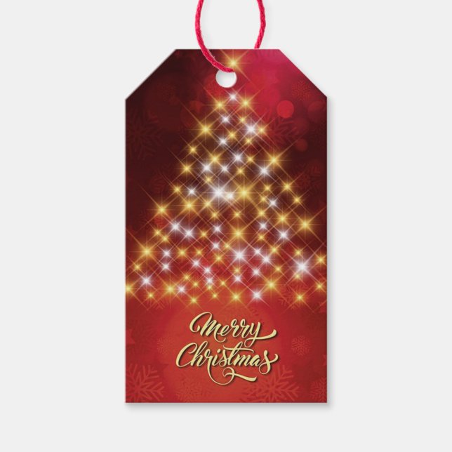 Étiquettes-cadeau Joyeux Noël avec sapin de Noël (Devant)
