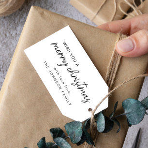 Étiquettes-cadeau Joyeux Noël blanc