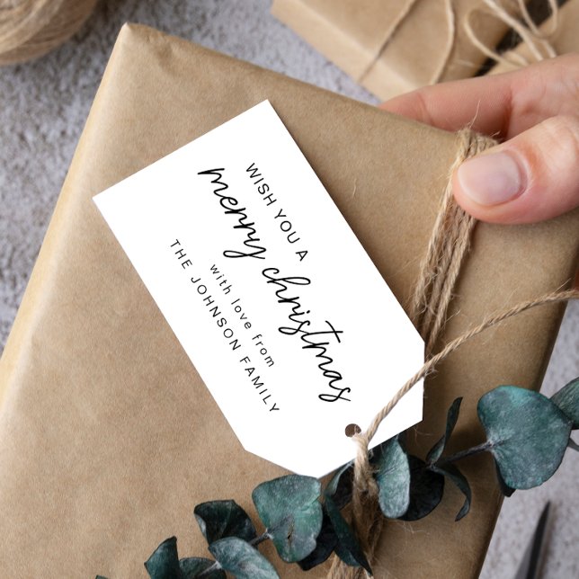 Étiquettes-cadeau Joyeux Noël blanc (Créateur téléchargé)