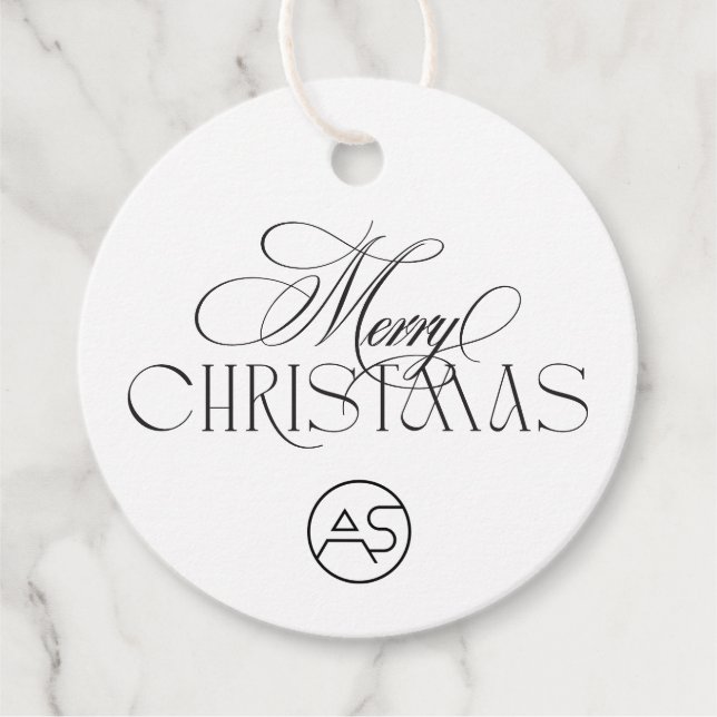 Étiquettes Cadeau Joyeux Noël botanique Logo d'entreprise (Devant)