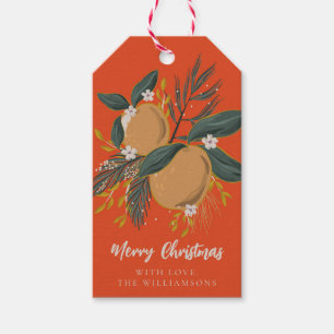 Étiquettes-cadeau Joyeux Noël Botanique Nom Personnalisé de Carte de