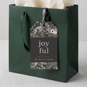 Étiquettes-cadeau Joyeux Noël Botanique Personnalisé