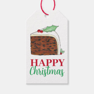 Étiquettes-cadeau Joyeux Noël britannique British Cake Slice Festive
