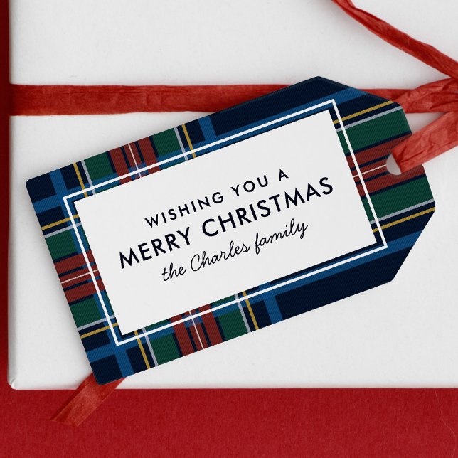 Étiquettes-cadeau Joyeux Noël carreau de fête (Créateur téléchargé)