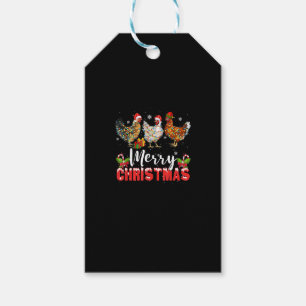 Étiquettes-cadeau Joyeux Noël Chemises au poulet Funny Santa Hat Lig