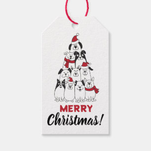 Étiquettes-cadeau Joyeux Noël Chien Mignon