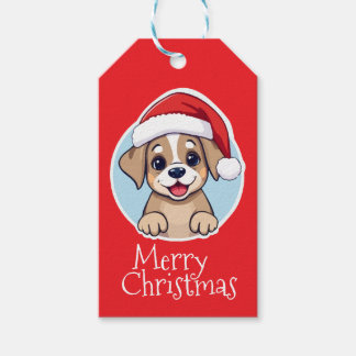 Étiquettes-cadeau Joyeux Noël Chiot