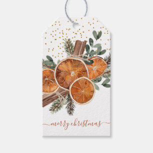 Étiquettes-cadeau Joyeux Noël Citron Pin Vacances 