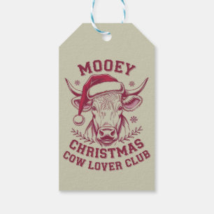 Étiquettes-cadeau Joyeux Noël Club de l'Amant de Vache Occidental Xm