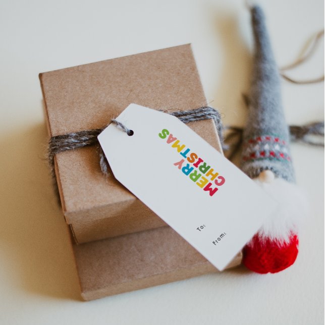 Étiquettes-cadeau Joyeux Noël coloré et lumineux de et vers (Créateur téléchargé)