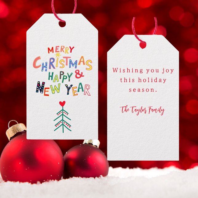 Étiquettes-cadeau Joyeux Noël coloré et moderne (Créateur téléchargé)