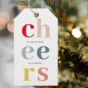 Étiquettes-cadeau Joyeux Noël Coloré Joyeuses Fêtes
