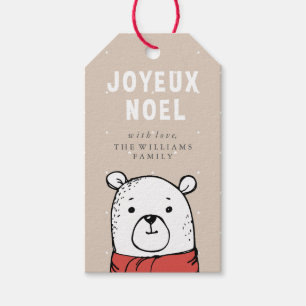 Étiquettes-cadeau Joyeux Noel Cute Bear