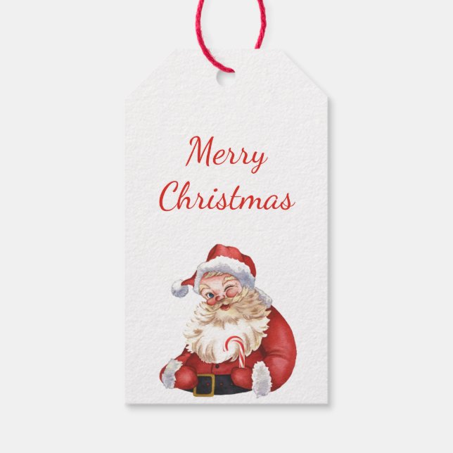 Étiquettes-cadeau Joyeux Noël du Père Noël Nom personnalisé (Dos)