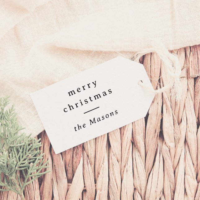 Étiquettes-cadeau Joyeux Noël | Élégante typographie Turquoise (Créateur téléchargé)