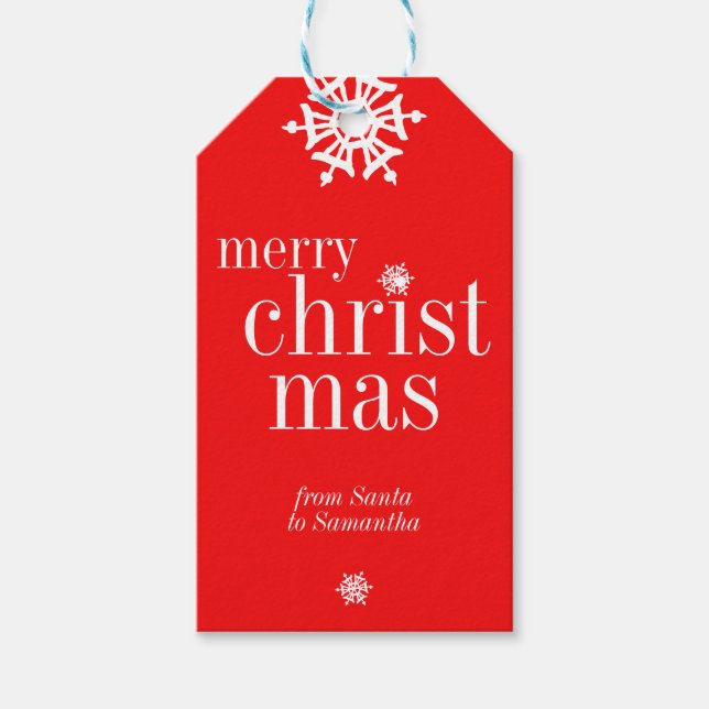 Étiquettes-cadeau Joyeux Noël enneigé (Devant)
