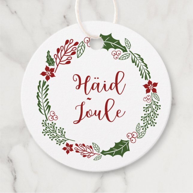 Étiquettes Cadeau Joyeux Noël estonien, Häid jõule, Custom (Devant)
