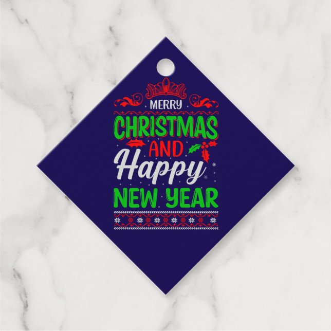 Étiquettes Cadeau Joyeux Noël Et Joyeux Nouvel An-61064 (Devant)