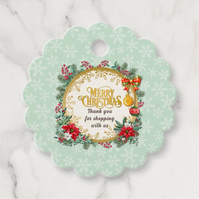 Étiquettes Cadeau Joyeux Noël et Joyeux Nouvel An par amour (Devant)