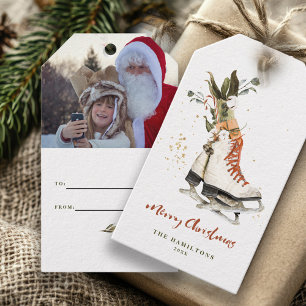 Étiquettes-cadeau Joyeux Noël Famille Bohème Vintage Aquarelle