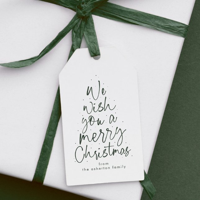 Étiquettes-cadeau Joyeux Noël fun vert vacances personnalisées (Créateur téléchargé)