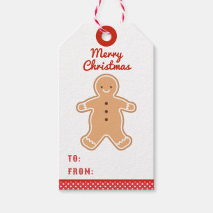 Étiquettes-cadeau Joyeux Noël Gingerbread Cookie Tags cadeaux