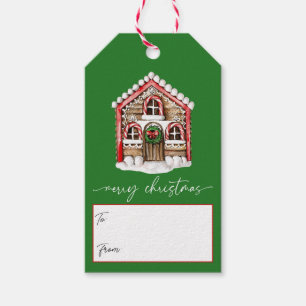 Étiquettes-cadeau Joyeux Noël Gingerbread Maison cadeau de Noël