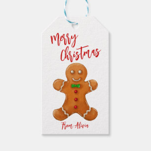 Étiquettes-cadeau Joyeux Noël Gingerbread Man Holiday Tags cadeaux