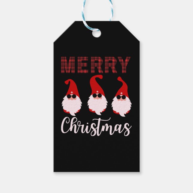 Étiquettes-cadeau Joyeux Noël Gnome Funny Noël (Devant)