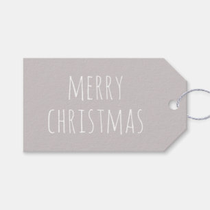 Étiquettes-cadeau Joyeux Noël Gris Clair Lumière Chaude   Fête d'Hiv