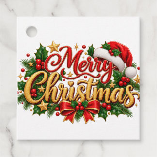 Étiquettes Cadeau Joyeux Noël Holly