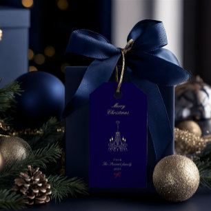 Étiquettes-cadeau Joyeux Noël Joyeux, main élégante