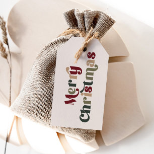 Étiquettes-cadeau Joyeux Noël lettrage Rétro