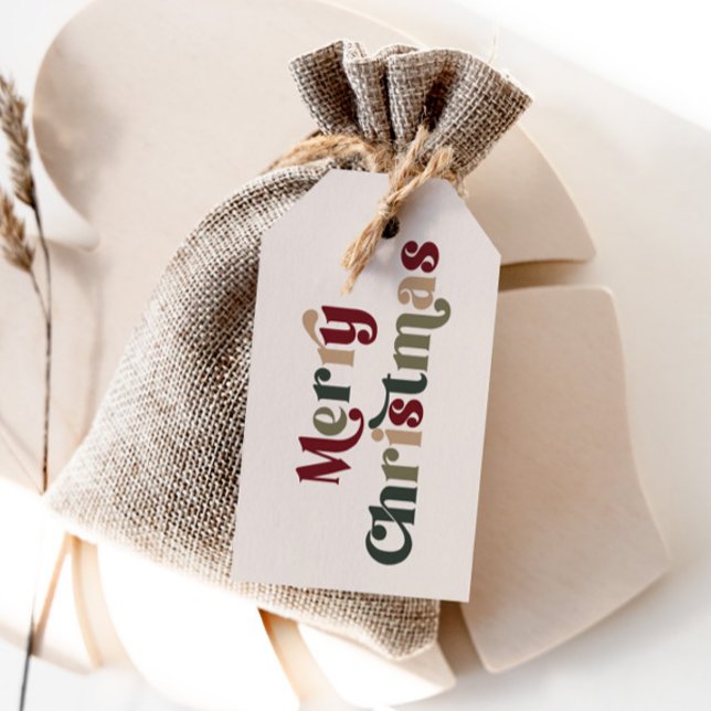Étiquettes-cadeau Joyeux Noël lettrage Rétro (Créateur téléchargé)