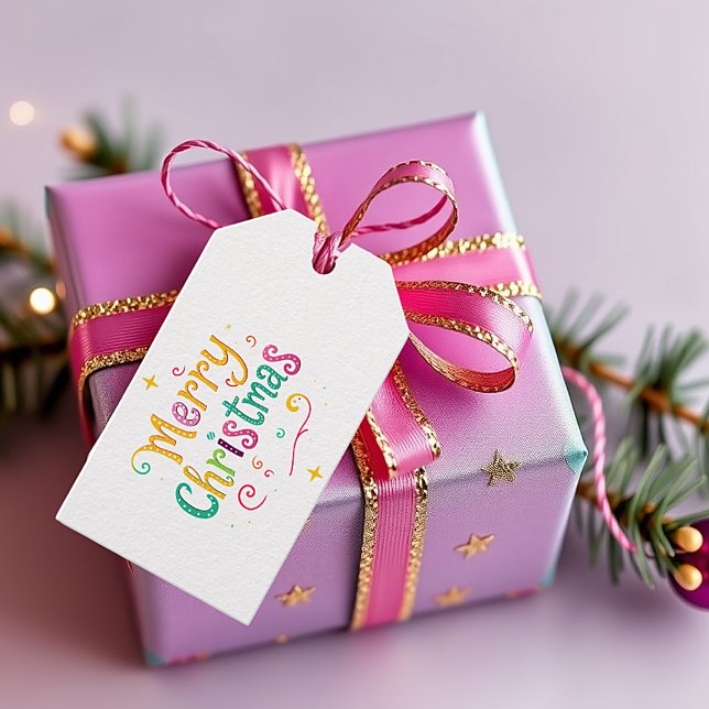 Étiquettes-cadeau Joyeux Noël lumineux et cool (Créateur téléchargé)