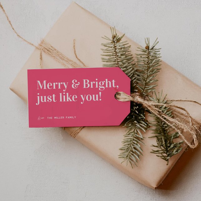 Étiquettes-cadeau Joyeux Noël Merry & Bright (Créateur téléchargé)