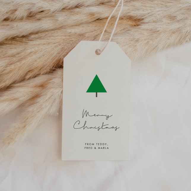 Étiquettes-cadeau Joyeux Noël minimaliste d'arbre (Créateur téléchargé)