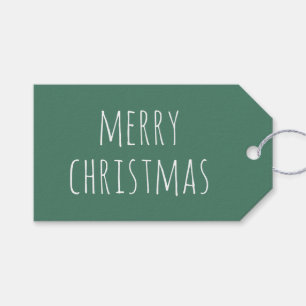 Étiquettes-cadeau Joyeux Noël minimaliste mignon Vacances vertes