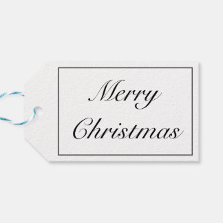 Étiquettes-cadeau Joyeux Noël moderne minimaliste noir blanc