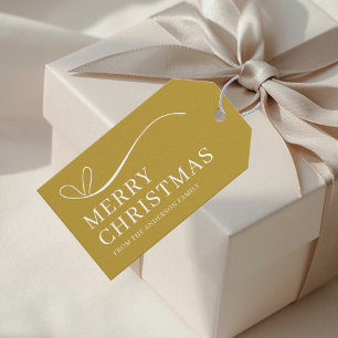 Étiquettes-cadeau Joyeux Noël moderne or simple