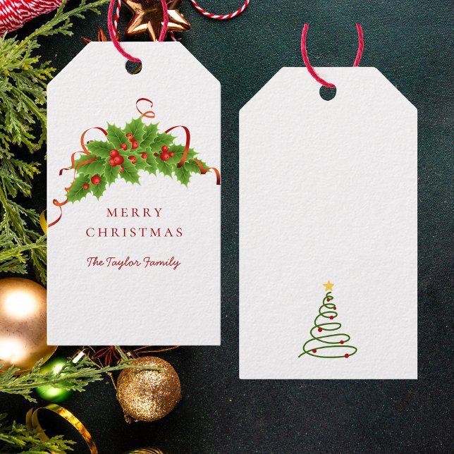 Étiquettes-cadeau Joyeux Noël Moderne Simple Écriture Calligraphique (Créateur téléchargé)