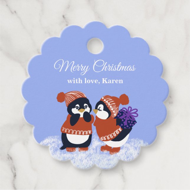 Étiquettes Cadeau Joyeux Noël neige d'hiver (Devant)