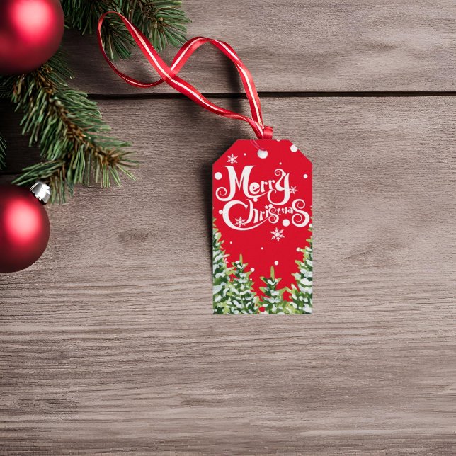 Étiquettes-cadeau Joyeux Noël Neiges Balise cadeau de Noël (Créateur téléchargé)