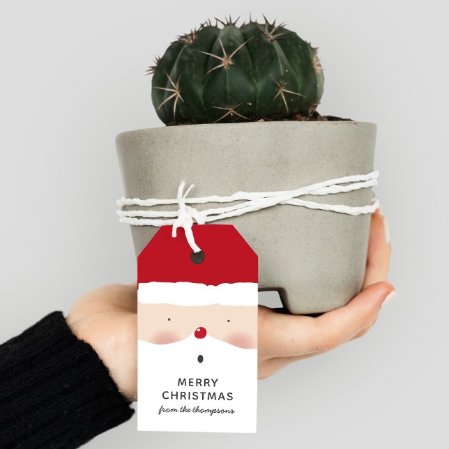 Étiquettes-cadeau Joyeux Noël Père Noël mignon Amusant Nom personnal (Créateur téléchargé)